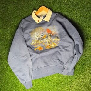 Vintage National Wildlife Federation Cardinal Sweatshirt Morning Sun Blue Large